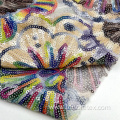 Polyester Knit Floral Embroidery Mesh 3mm Sequin Fabric